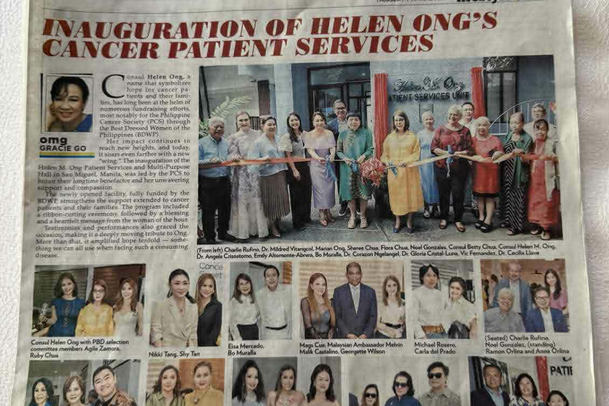 Inauguration of Helen Ong’s Cancer Patient Services - I Am Nikki Tang